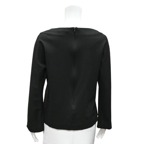 Rosetta Getty Knit Blouse Size Small Black Interlock Boatneck Long Sleeve - Picture 2 of 3